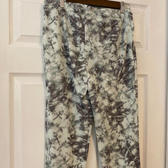 Halston Studios Drawstring Joggers in Aqua Grey Tonal Tie Dye - NWT XS - Picture 10 of 11